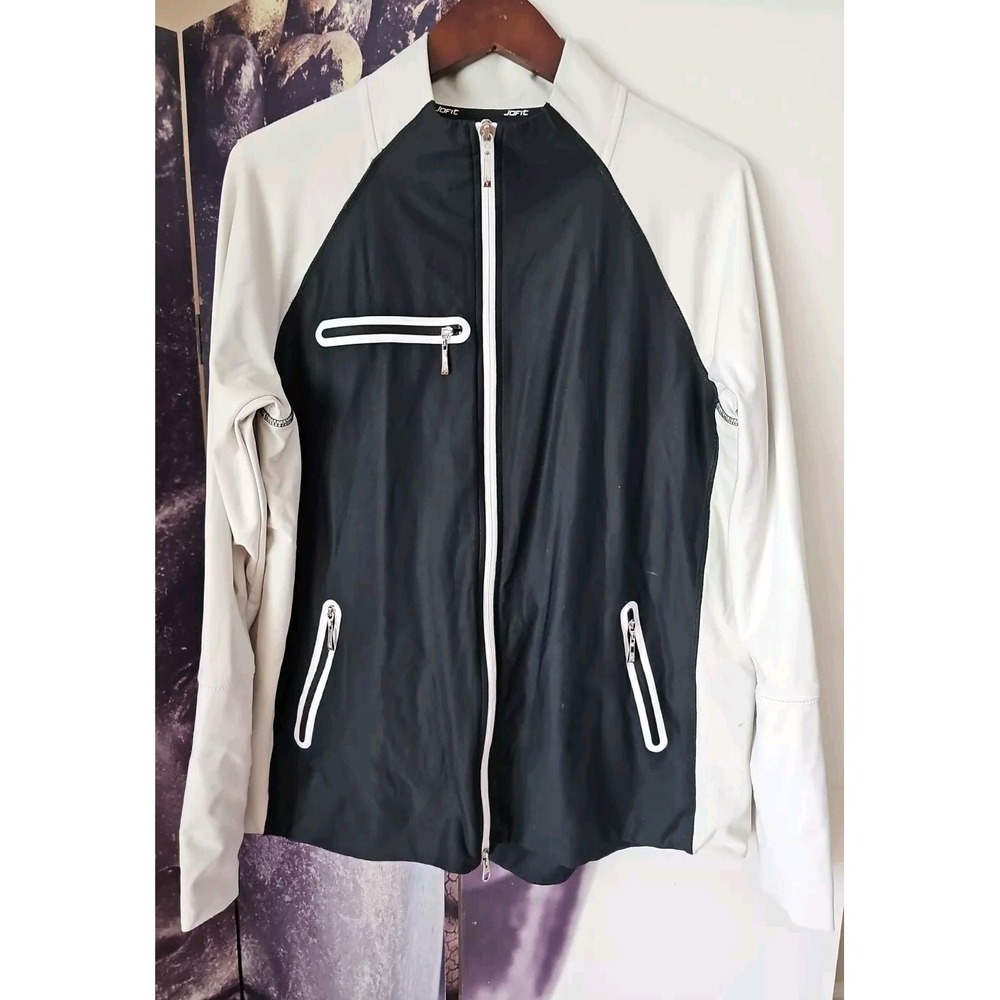 Ladies JO FIT BLACK Full Zip Mock Neck Zippered Pockets Golf Jacket‎ Size XXL